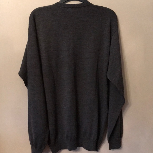 Like new, Dark Grey 💯% Wool v neck sweater - Picture 5 of 7